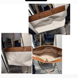 Michael Kors Brown and Cream Tote Bag